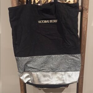Victoria's Secret Black and Silver Casual Tote